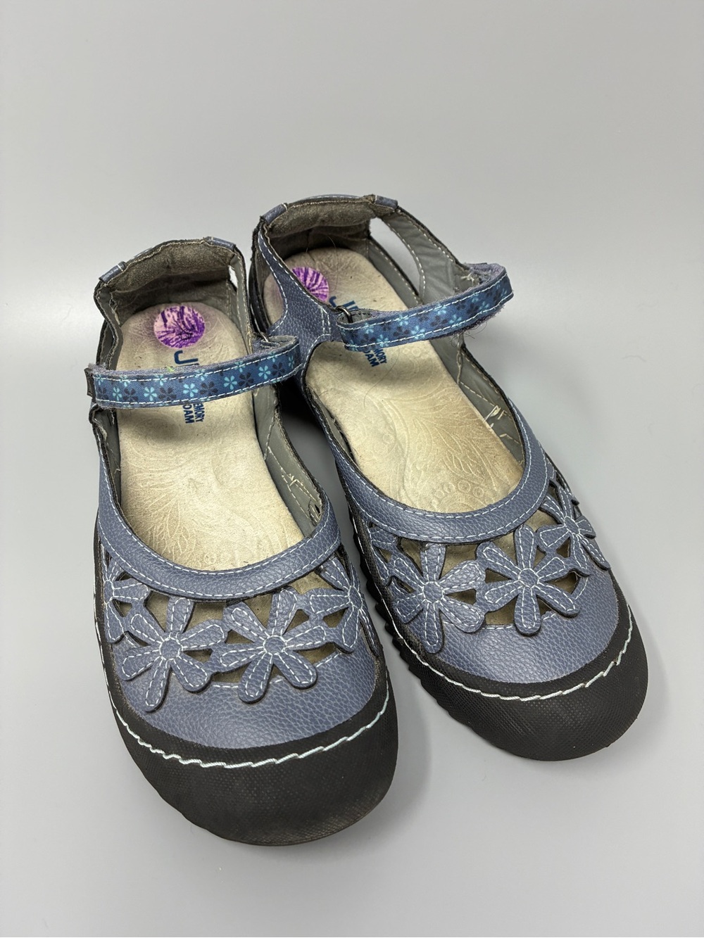 JBU by Jambu Blue Floral Mary Janes Memory Foam Outdoor Walking Shoe